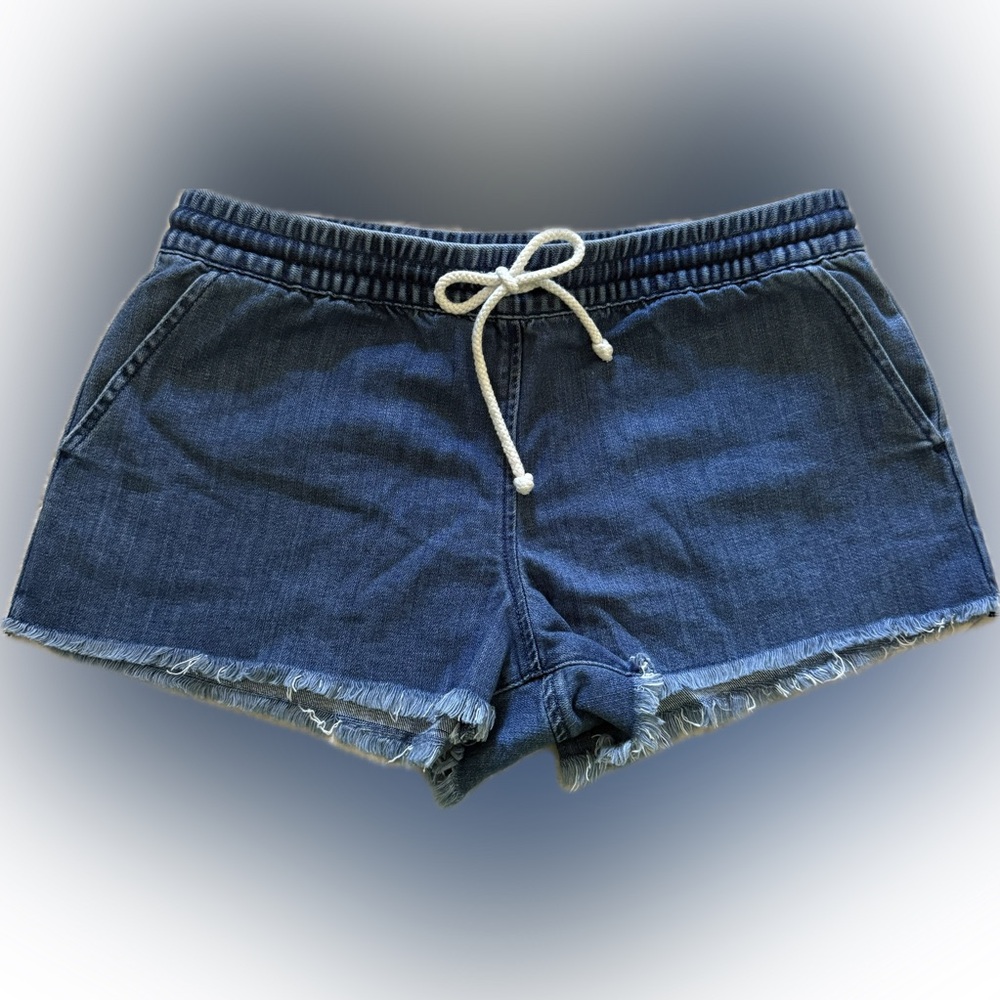 Aerie Dark Blue Jean Shorts with Drawstring